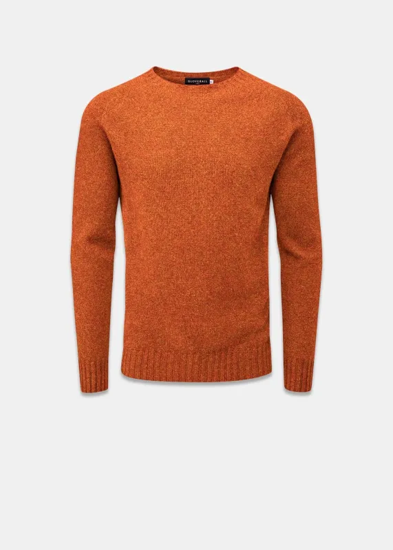 Men's Lambswool Crew Neck Jumper Orange sold by Gloverall