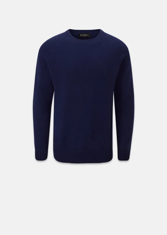 Men's Henley Lambswool Jumper Navy made by Gloverall