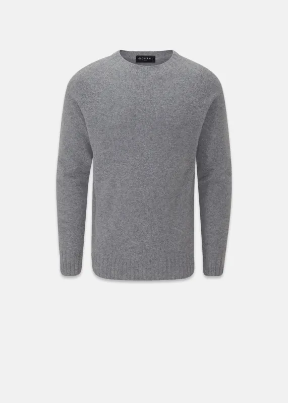 Men's Henley Lambswool Jumper Grey sold by Gloverall