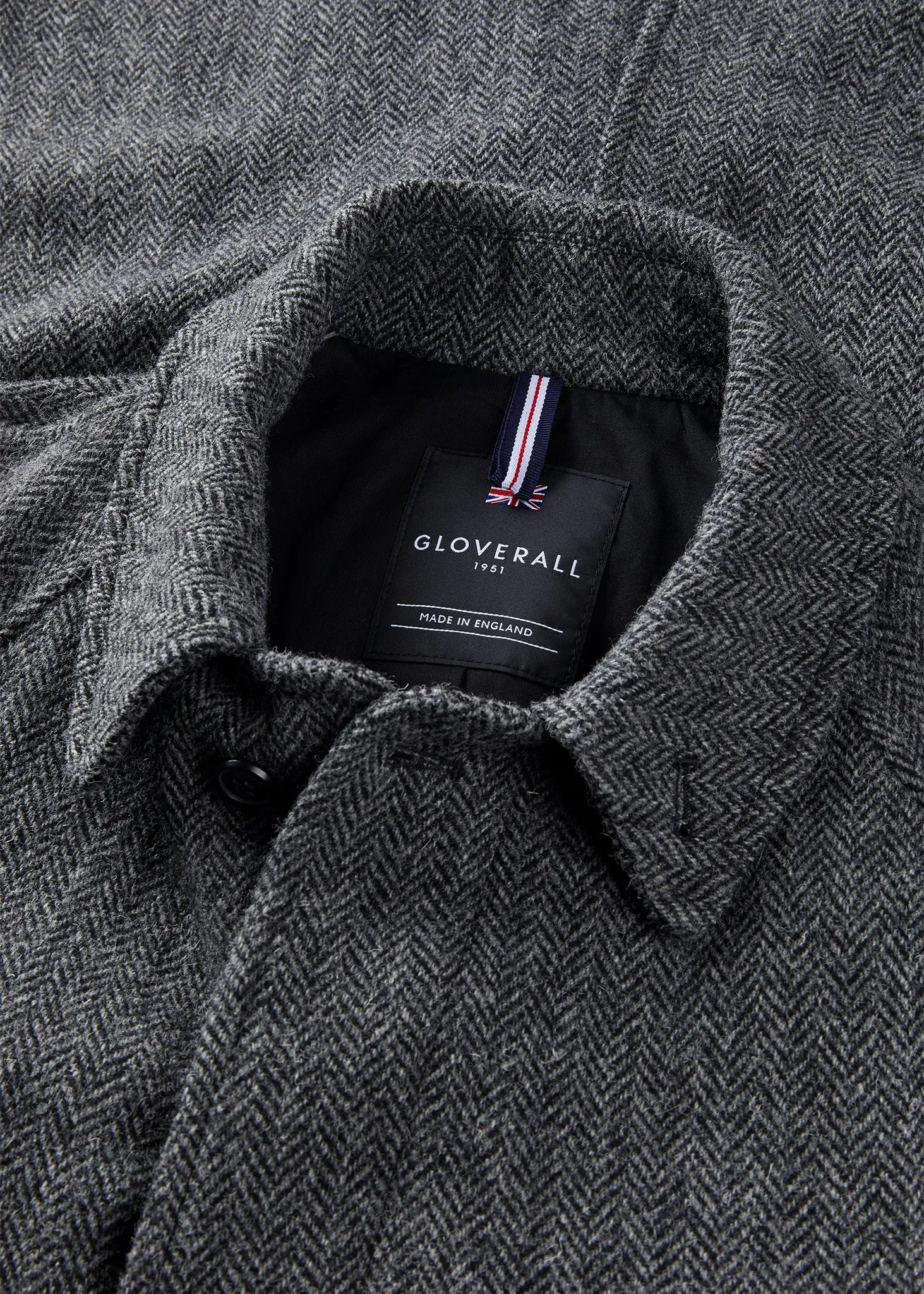 Men's Hynes Harris Tweed Coat Charcoal Herringbone sold by Gloverall product image thumbnail 4