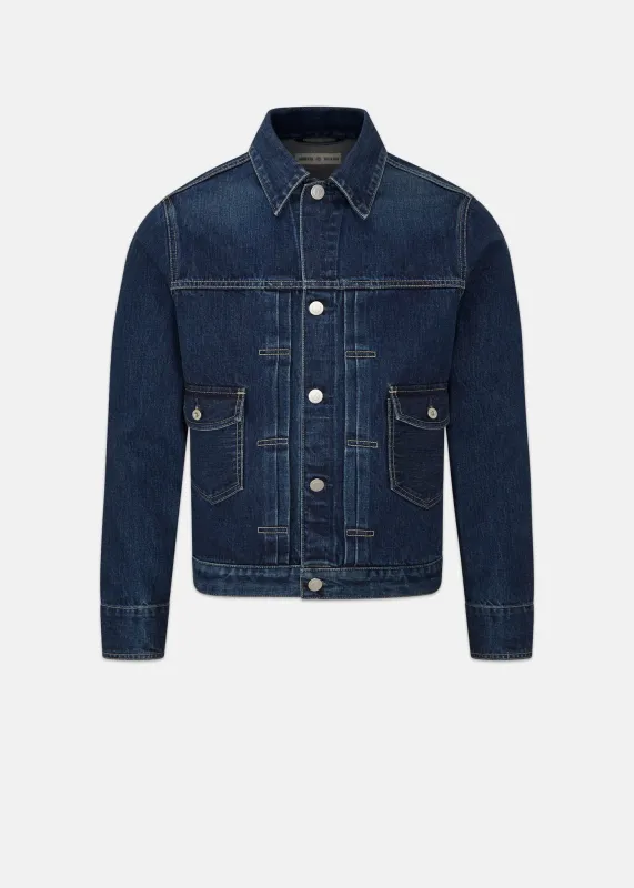Men's Dawson Denim Type II Jacket Washed Indigo made by Gloverall