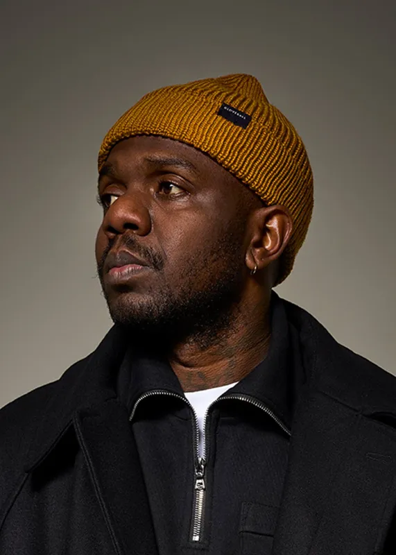 Unisex Merino Wool Watch Cap Mustard sold by Gloverall