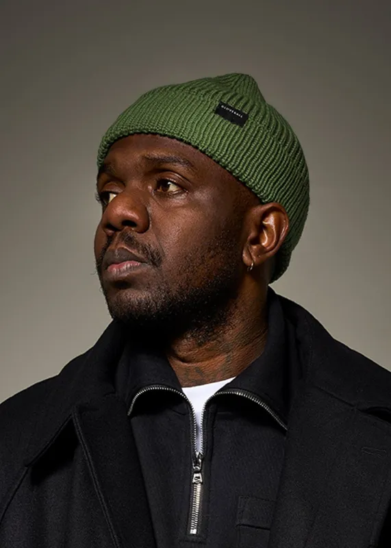 Unisex Merino Wool Watch Cap Green sold by Gloverall