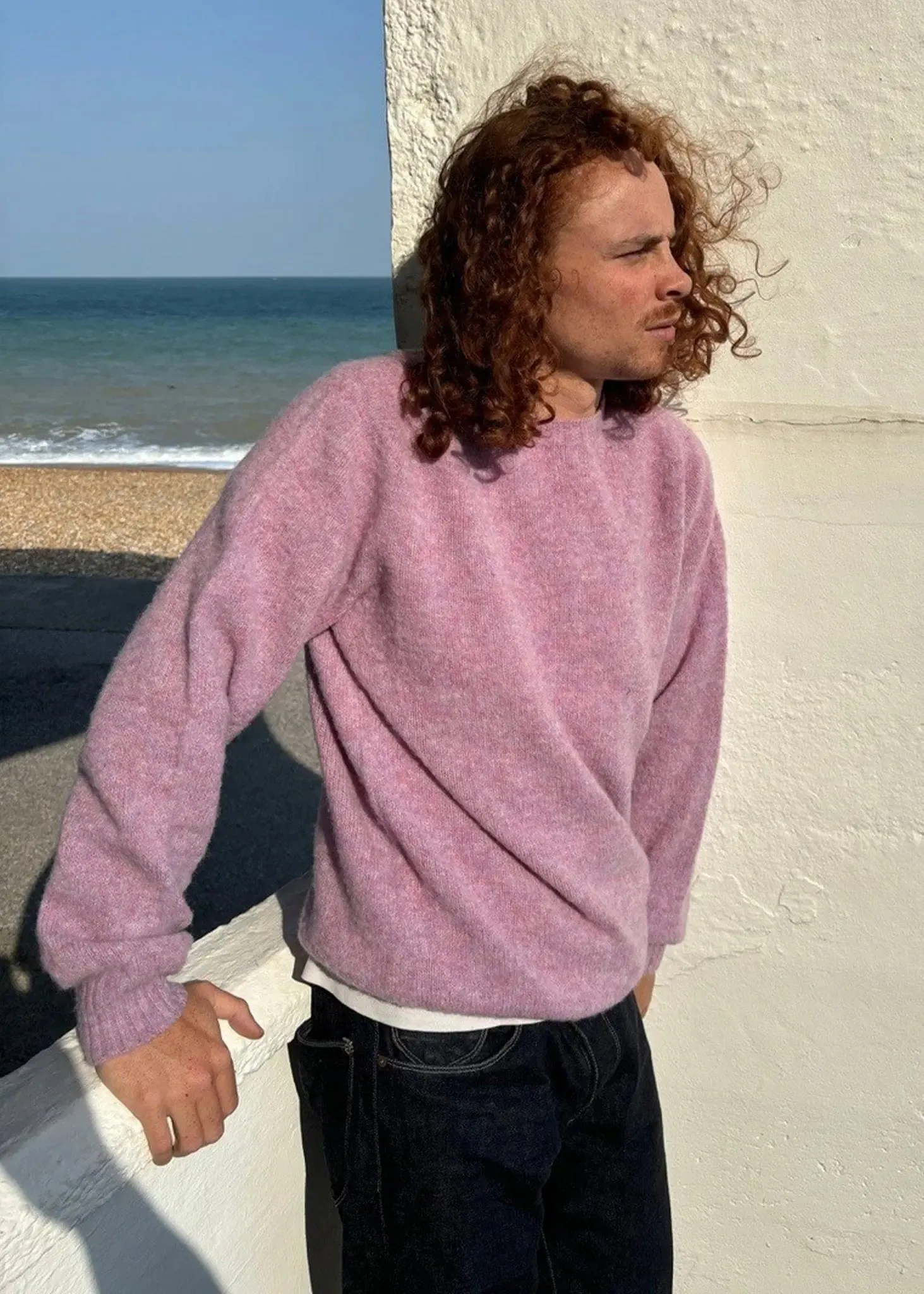 Men's Oxford Brushed Lambswool Jumper Purple sold by Gloverall product image thumbnail 2
