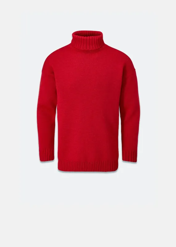 Men's Submariner Jumper Red made by Gloverall