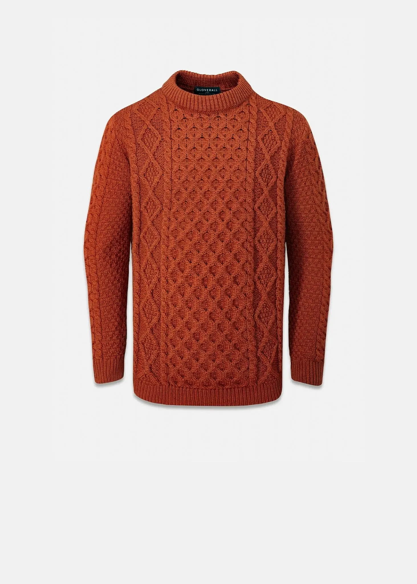 Men's Aran Jumper Burnt Orange sold by Gloverall