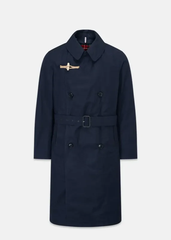 Men's Raleigh Trench Coat Navy made by Gloverall