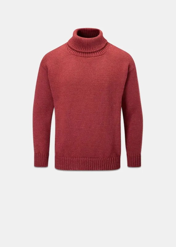 Men's Submariner Jumper Brick Red made by Gloverall