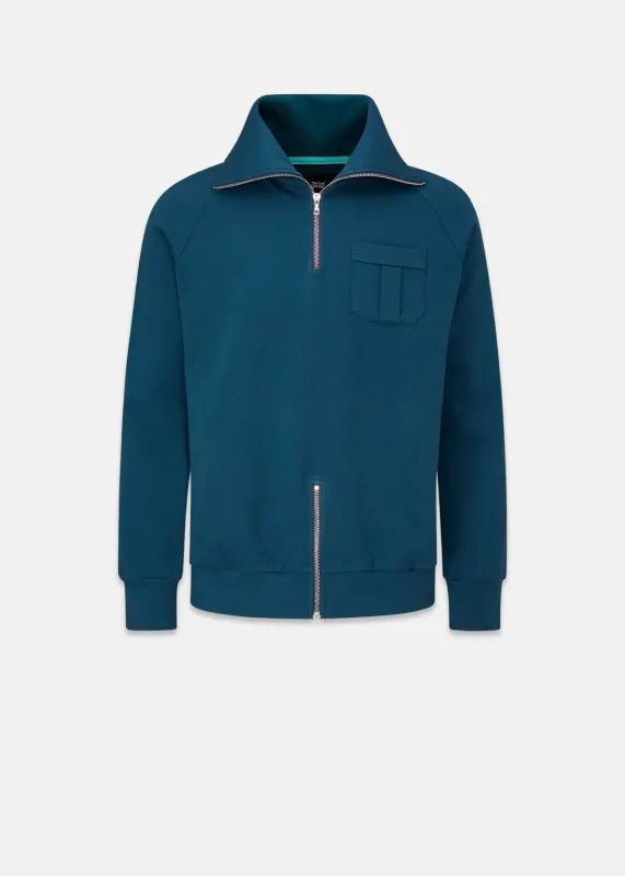 Men's Military Zip Sweatshirt Teal made by Gloverall