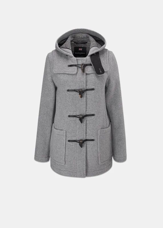 Women's Short Slim Fit Freda Duffle Coat Silver Prince of Wales sold by Gloverall