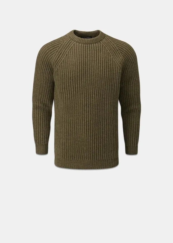 Men's Fisherman Jumper Army Green made by Gloverall