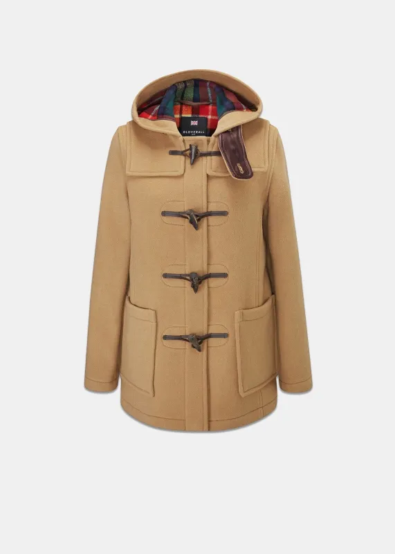 Women's Short Slim Fit Freda Duffle Coat Camel Buchanan made by Gloverall