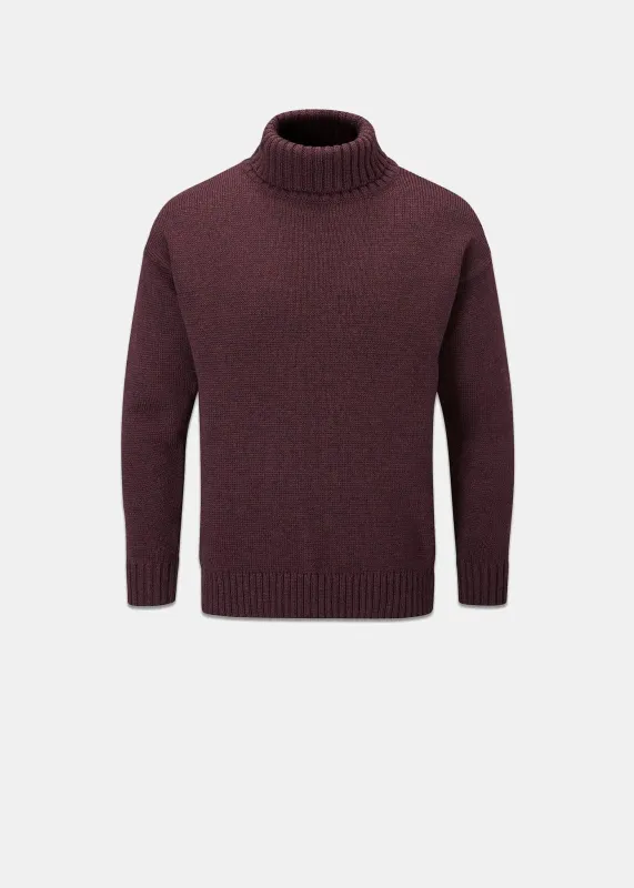 Men's Submariner Jumper Burgundy made by Gloverall