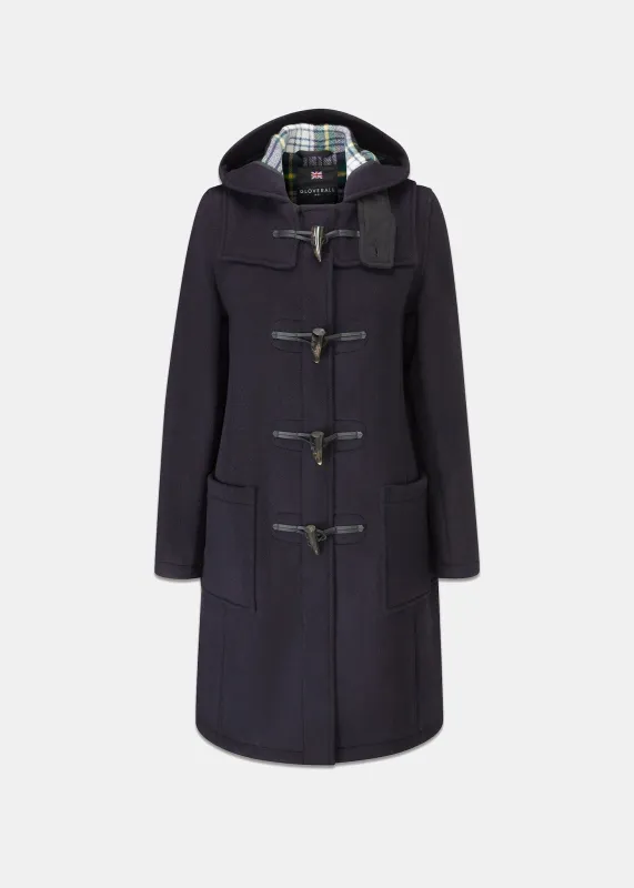 Women's Long Slim Fit Freda Duffle Coat Navy Dress Gordon sold by Gloverall