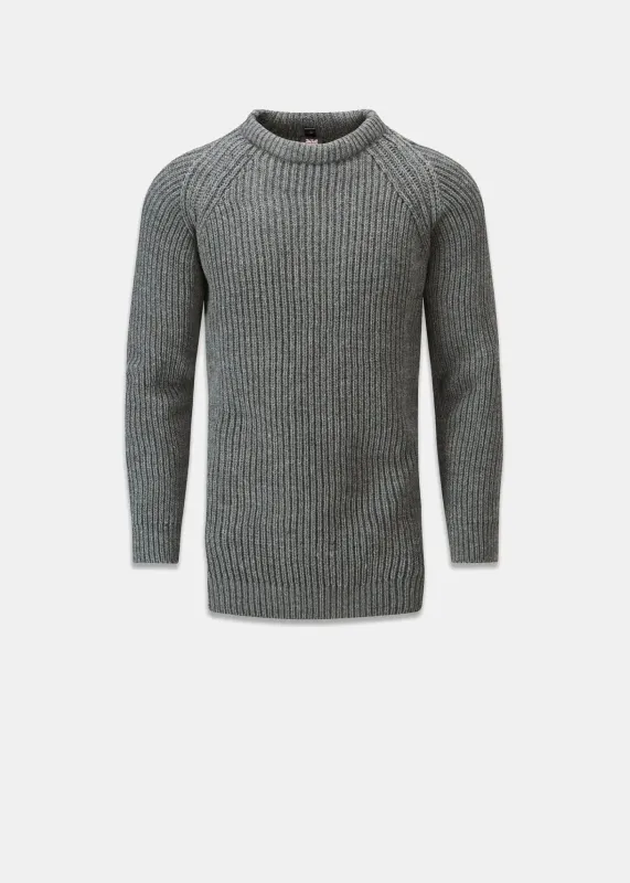 Men's Fisherman Jumper Grey made by Gloverall