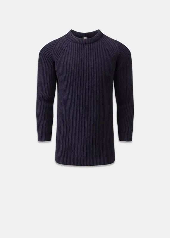 Men's Fisherman Jumper Navy made by Gloverall
