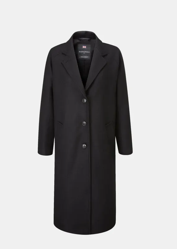 Women's Chesterfield Overcoat Black made by Gloverall