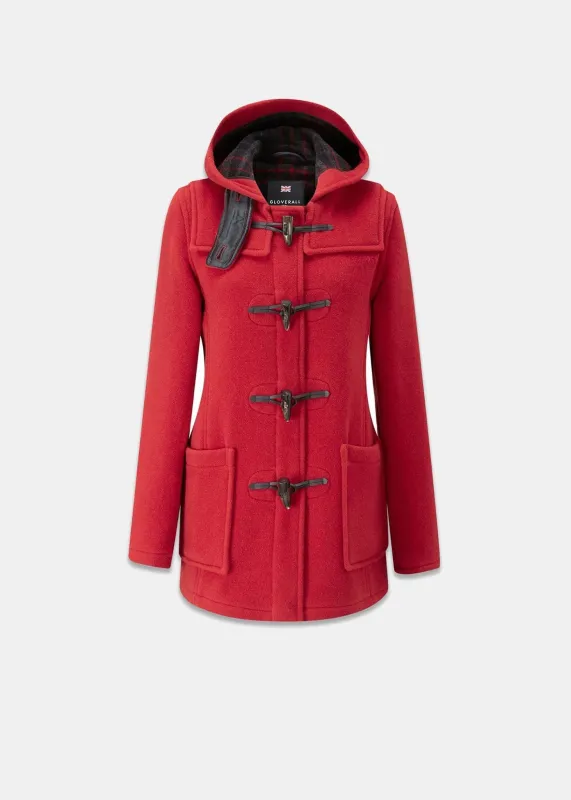 Women's Short Slim Fit Freda Duffle Coat FC Red made by Gloverall