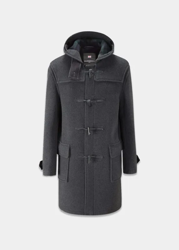 Men's Morris Duffle Coat Grey Black Watch sold by Gloverall