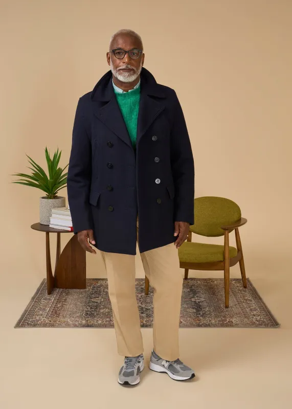 Men's Churchill Peacoat Navy made by Gloverall