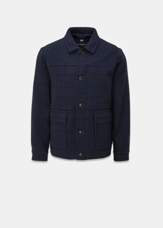 Men's Oliver Jacket Navy Check made by Gloverall