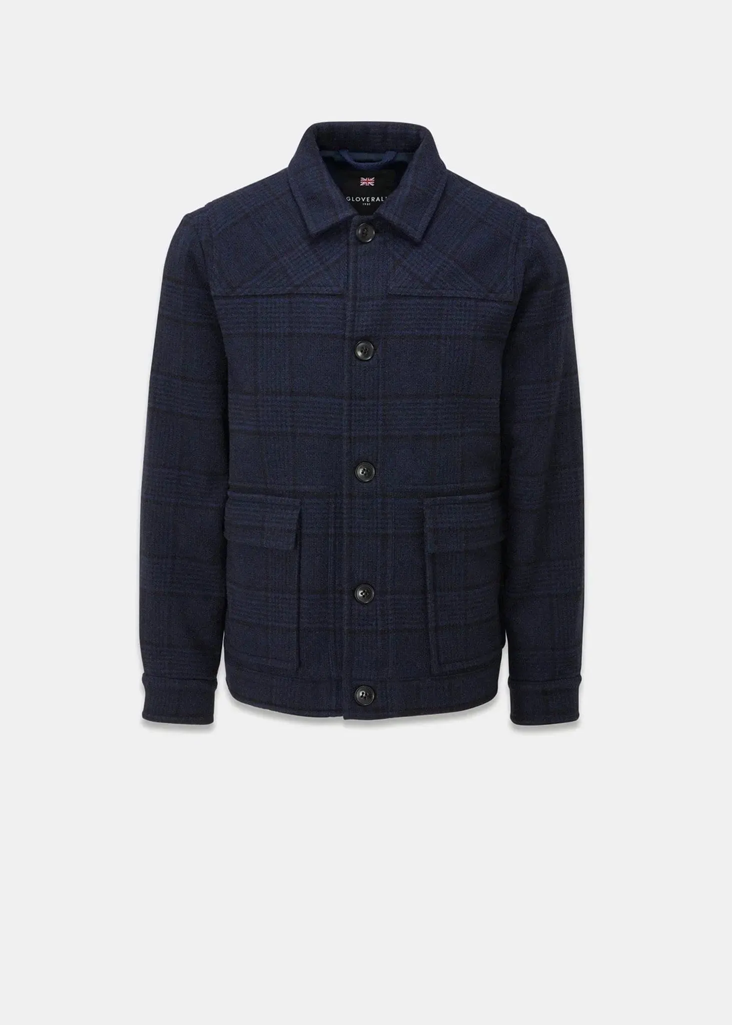 Men's Oliver Jacket Navy Check sold by Gloverall