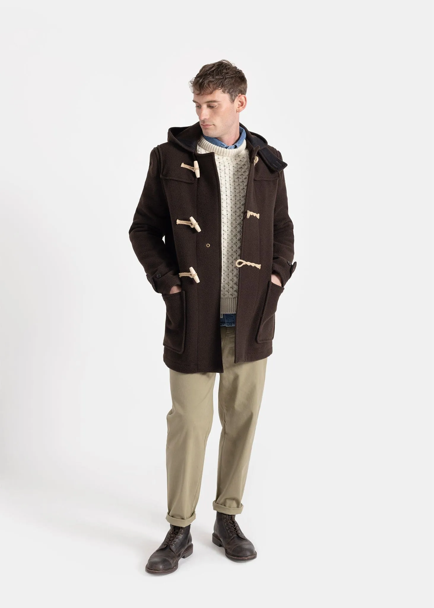 Men's Mid-Length Monty Duffle Coat Brown sold by Gloverall product image thumbnail 3