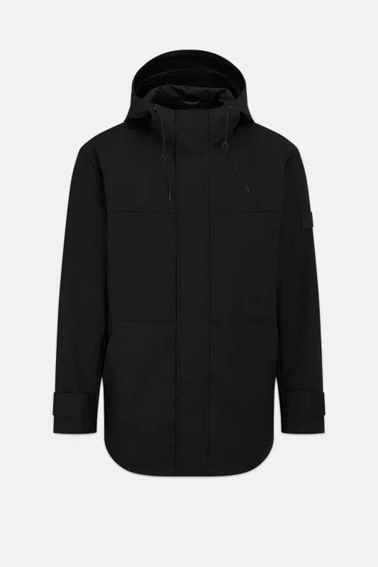 Men's Sharpe Technical Hooded Parka Black made by Gloverall