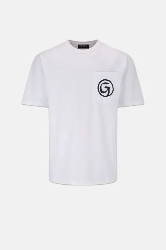 Men's 'G' Print T-shirt White/Navy made by Gloverall