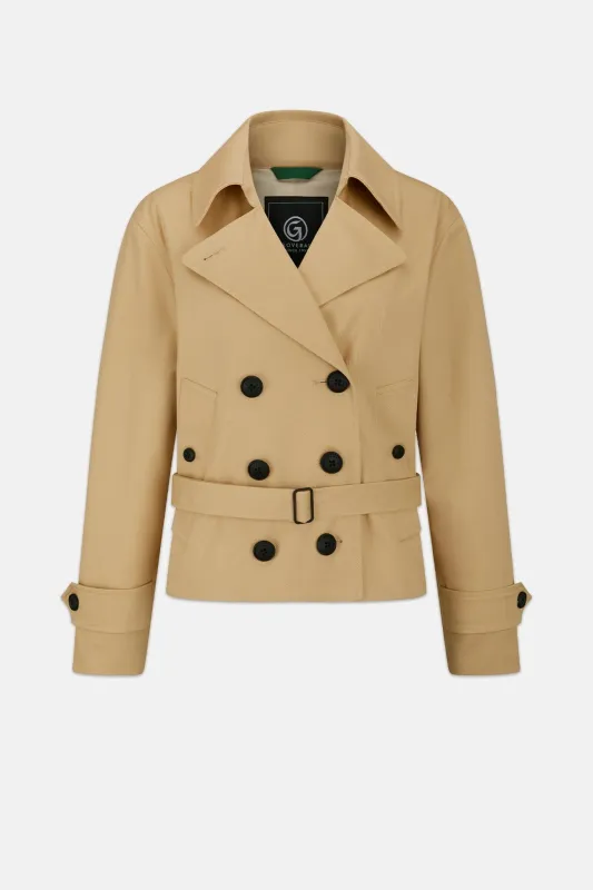 Women's Bacall Cropped Trench Camel made by Gloverall
