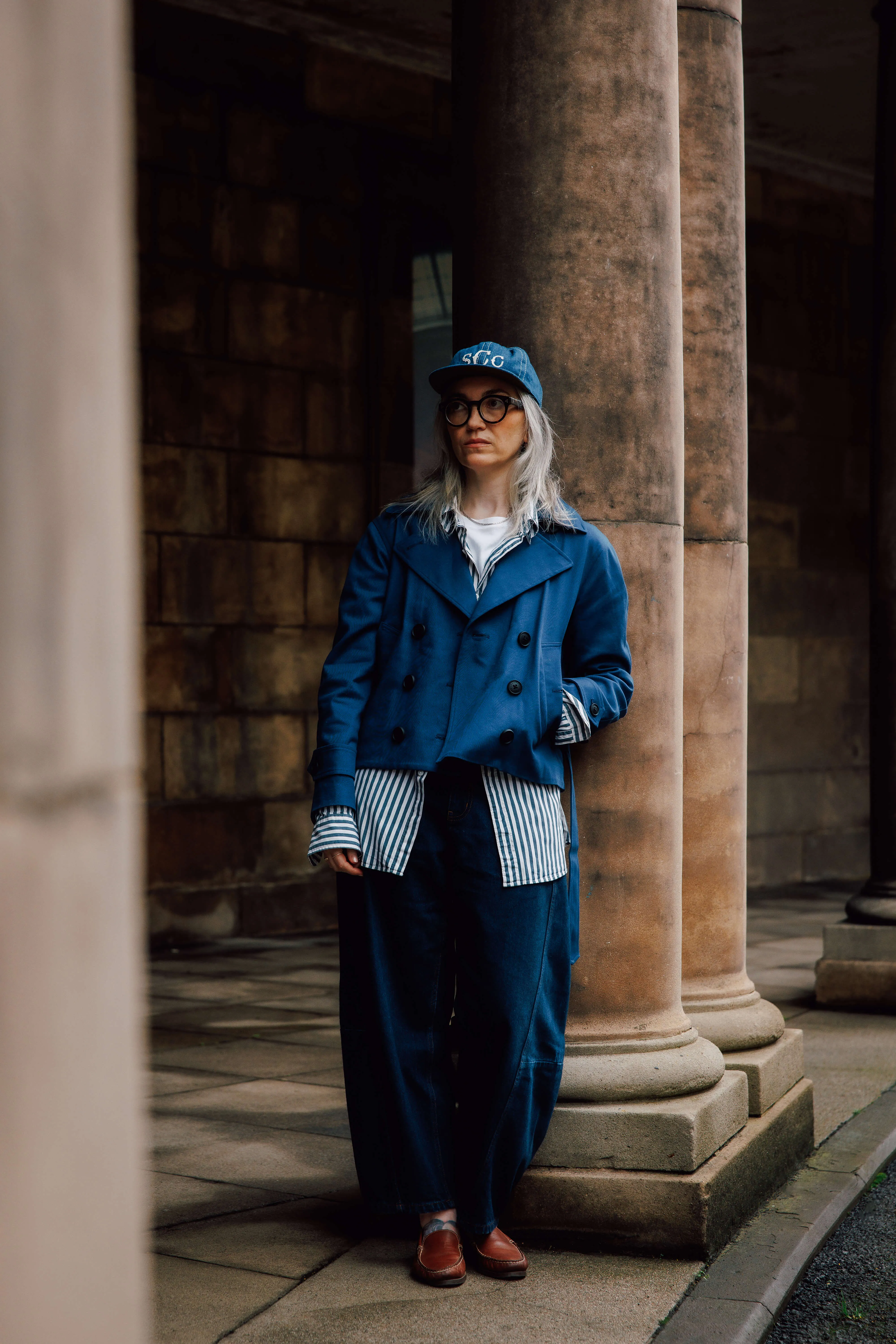 Women's Bacall Cropped Trench Navy sold by Gloverall