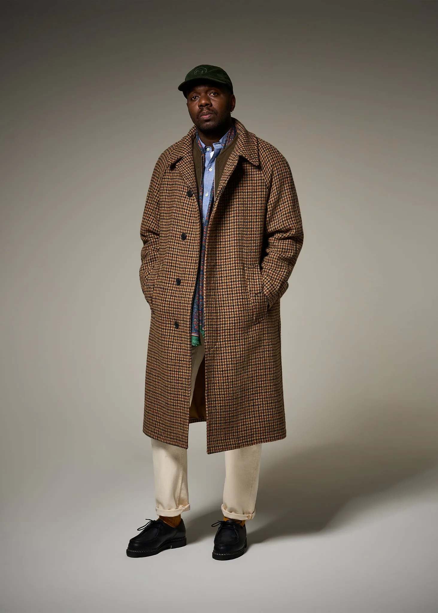 Men's Hynes Harris Tweed Overcoat Brown Houndstooth sold by Gloverall product image thumbnail 5