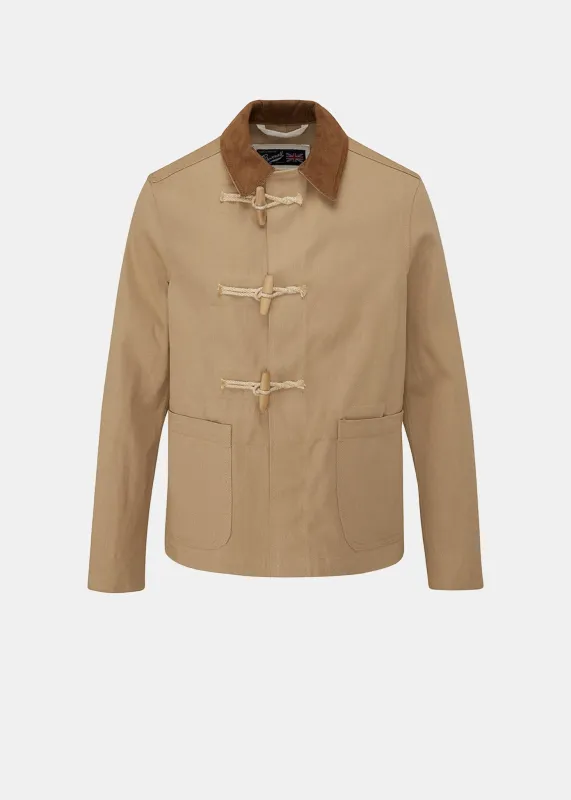 Men's Short Denim Duffle Jacket Camel made by Gloverall