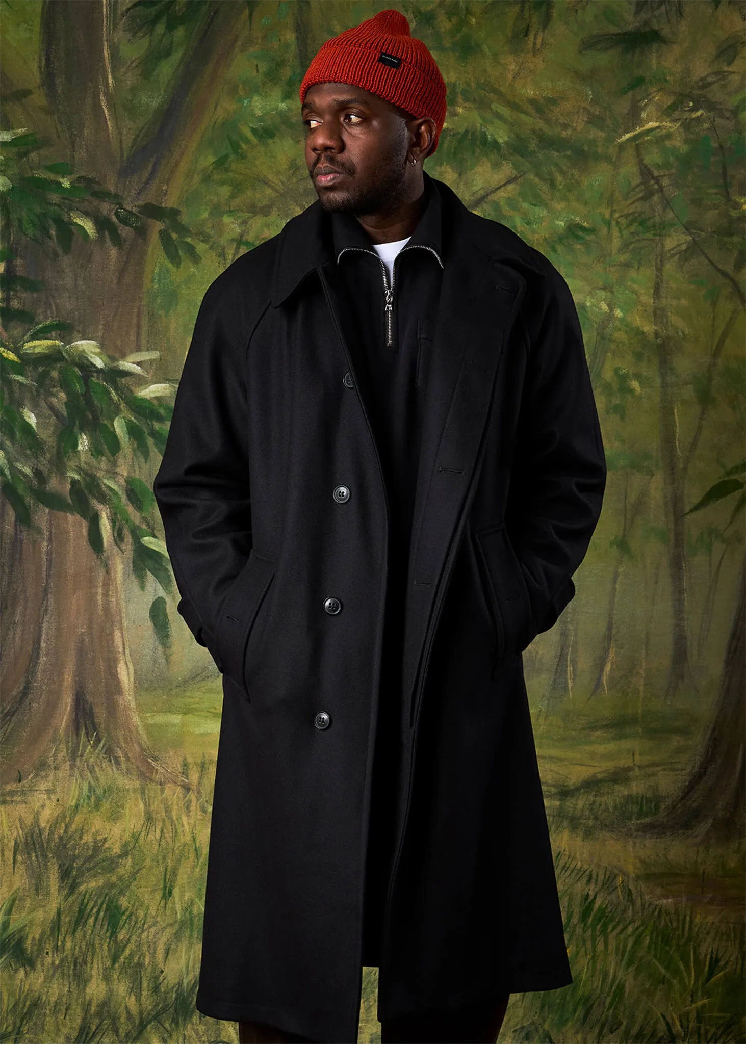 Men's Hynes Overcoat Black sold by Gloverall