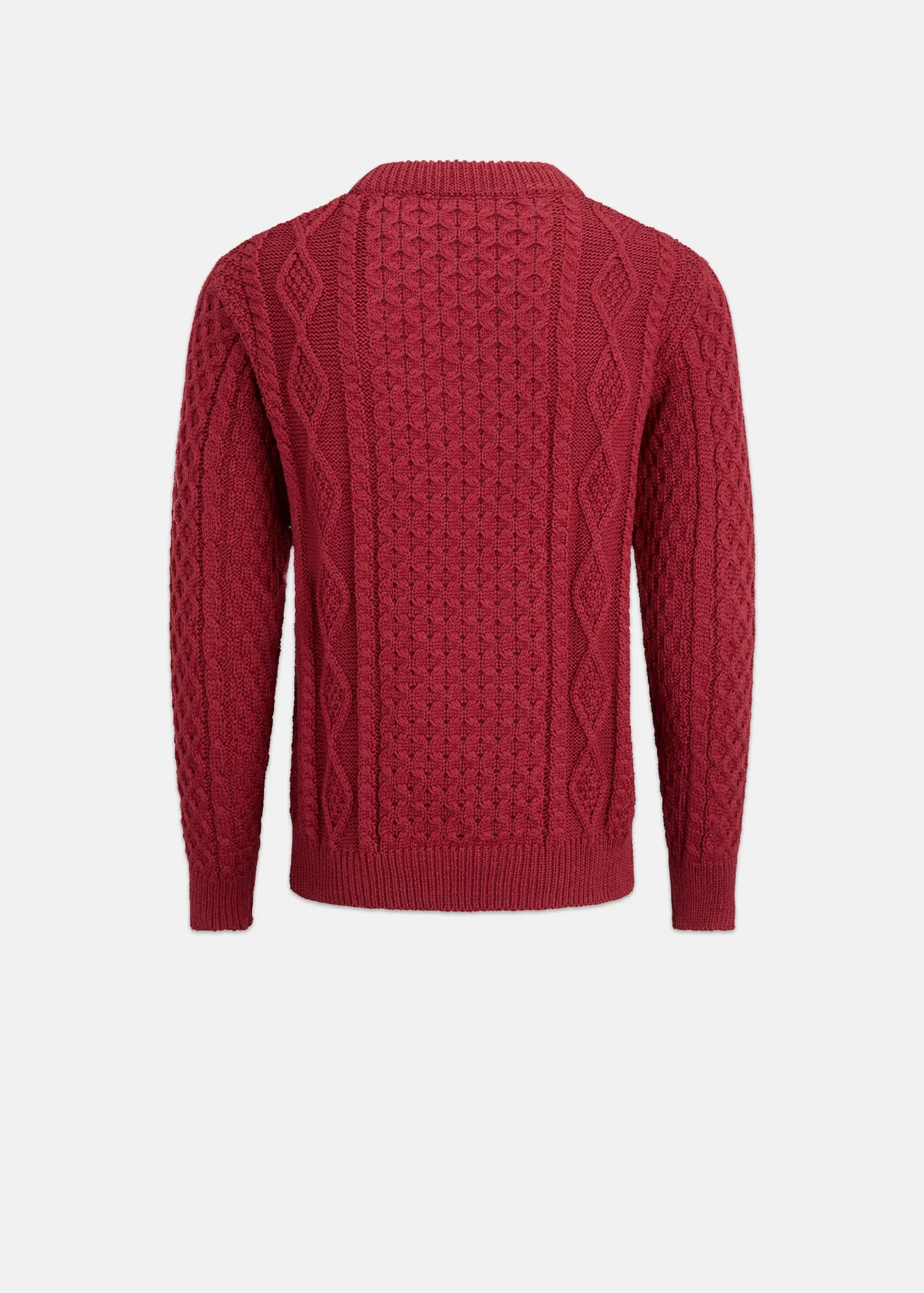 Men's Aran Jumper Burgundy sold by Gloverall product image thumbnail 2