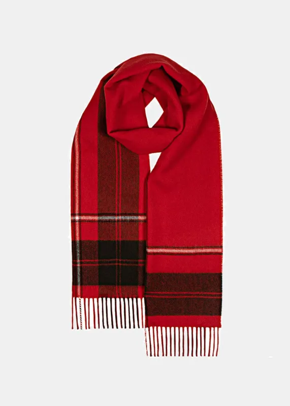 Unisex Oversized Lambswool Scarf Cunningham Red made by Gloverall