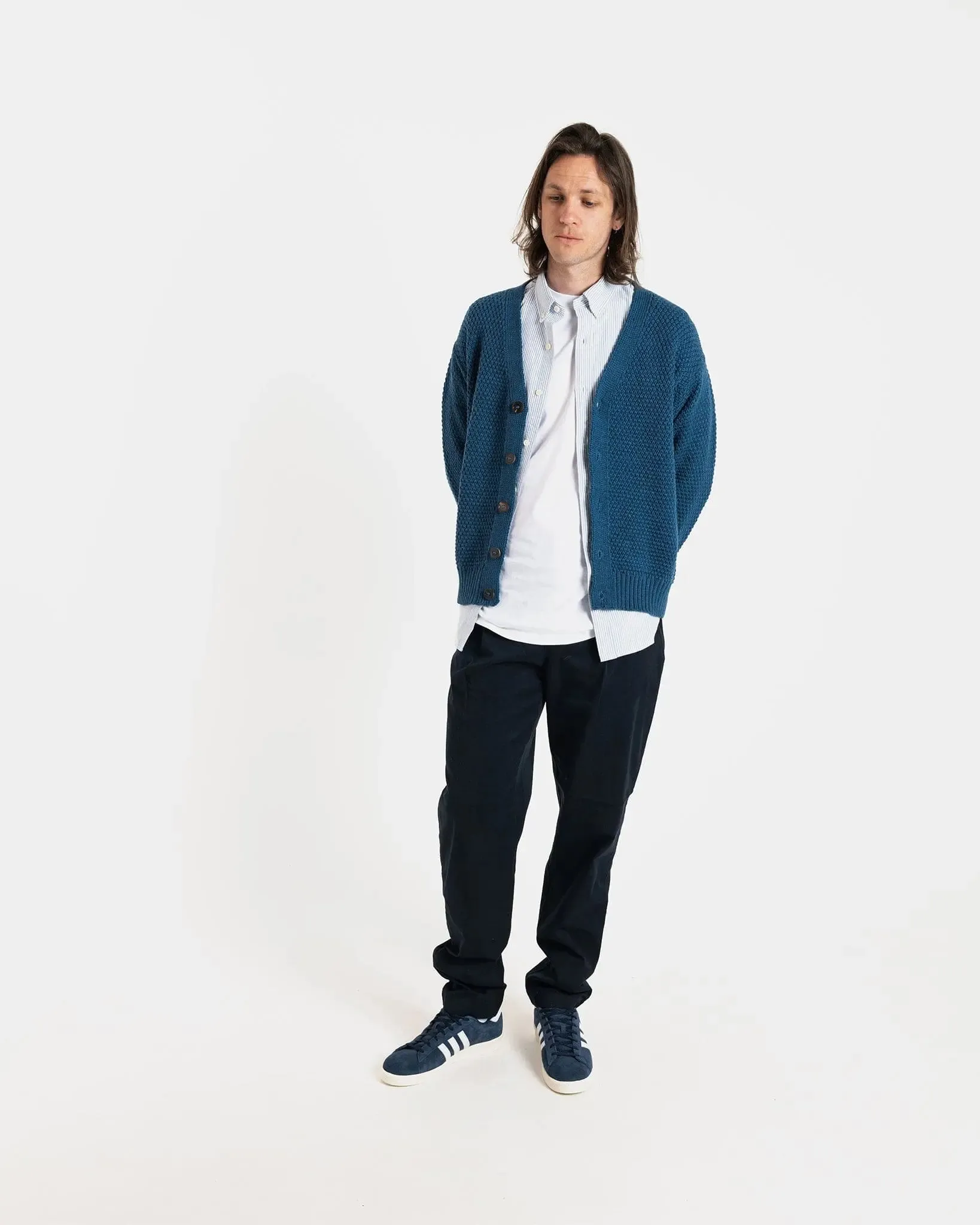 Men's Moss Stitch Cardigan Petrol Blue sold by Gloverall product image thumbnail 3