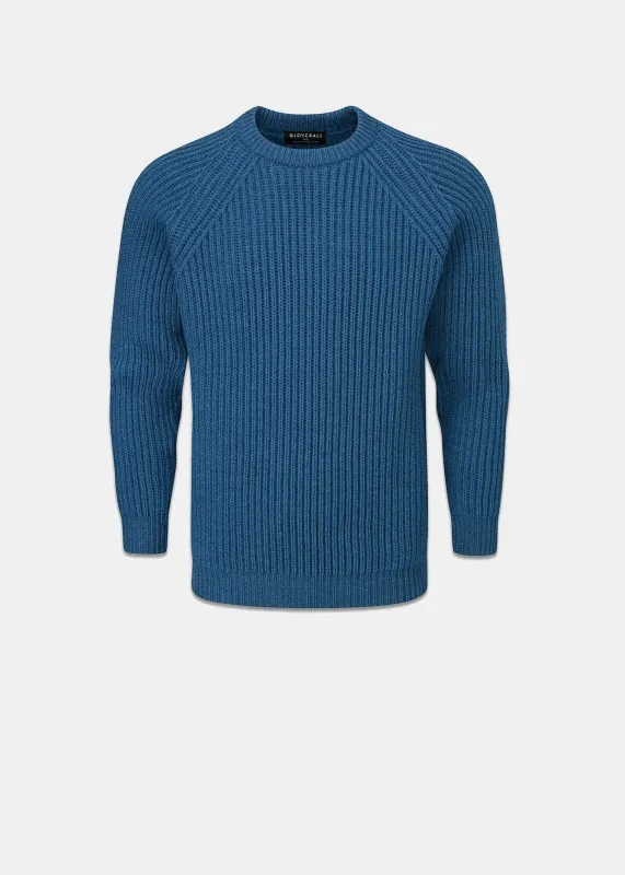 Men's Fisherman Jumper Petrol Blue made by Gloverall