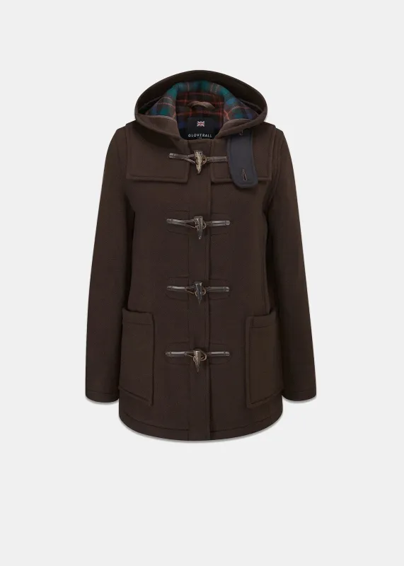 Women's Short Slim Fit Freda Duffle Coat Brown MacDuff Hunting made by Gloverall