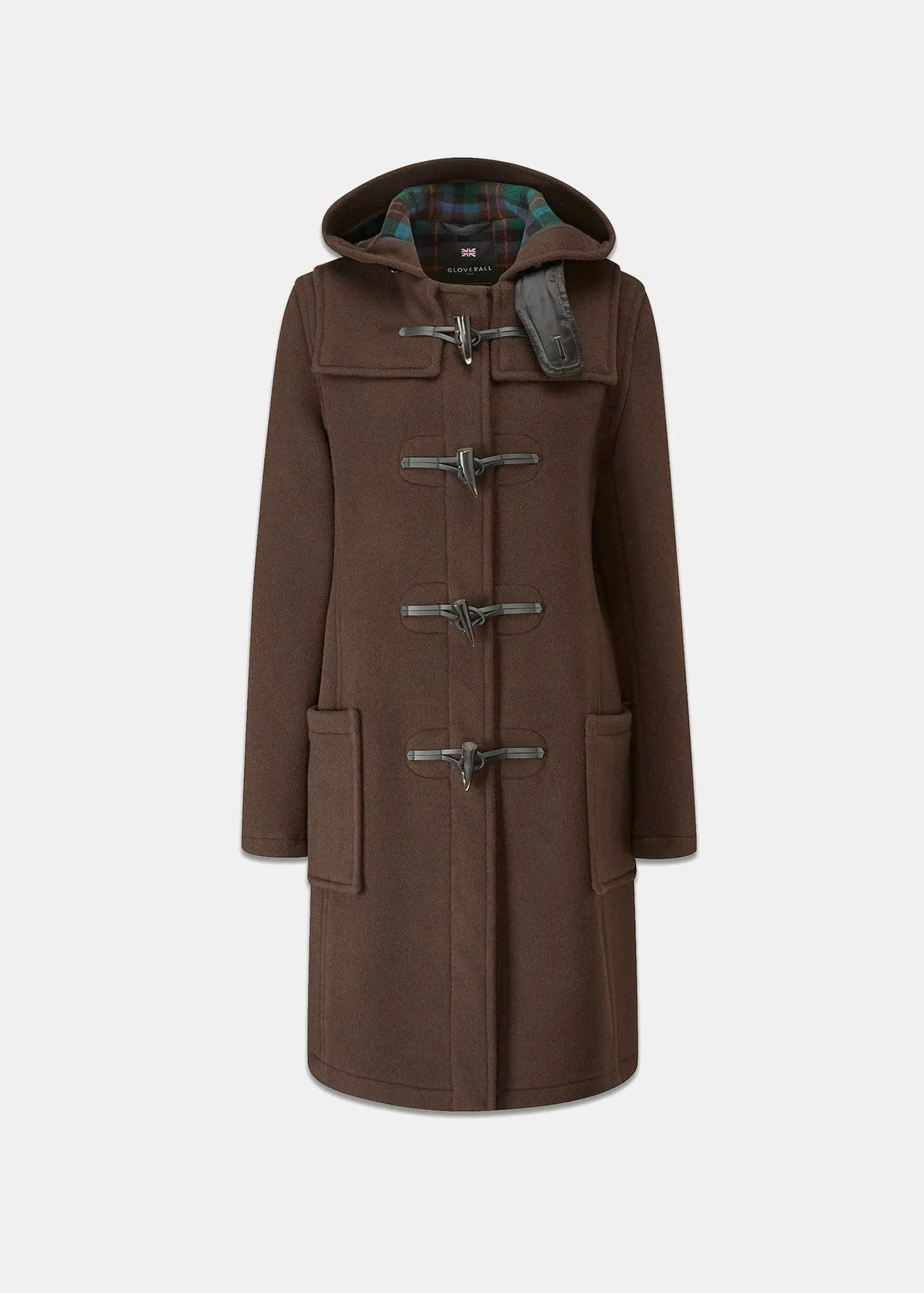 Women's Long Slim Fit Freda Duffle Coat Brown MacDuff Hunting sold by Gloverall product image thumbnail 2