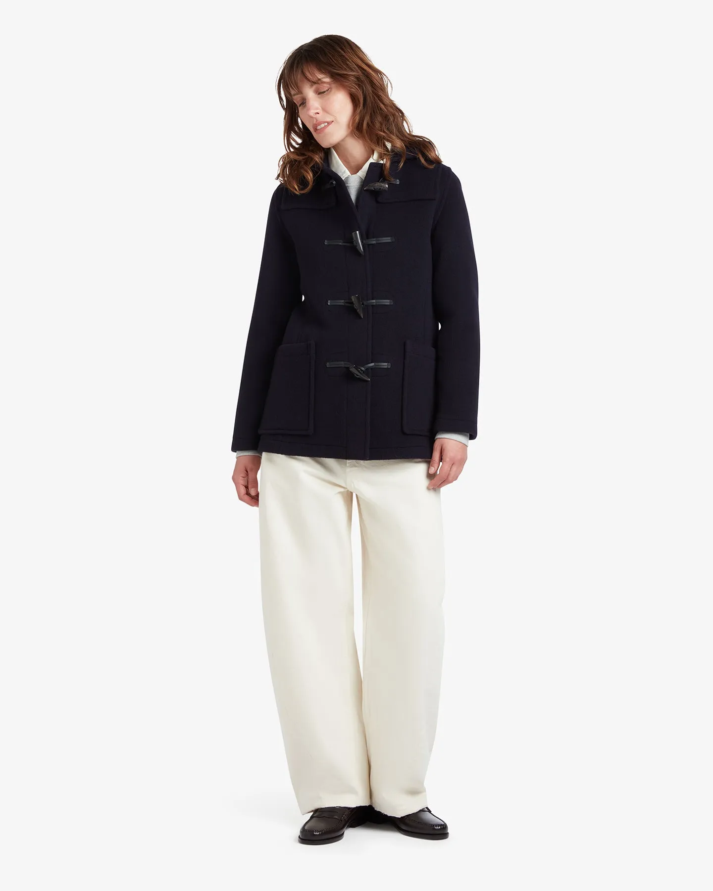 Women's Freda Short Slim Fit Duffle Coat Navy Black Watch sold by Gloverall