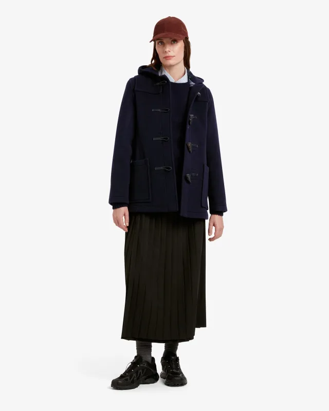 Women's Freda Short Slim Fit Duffle Coat Navy Dress Gordon made by Gloverall