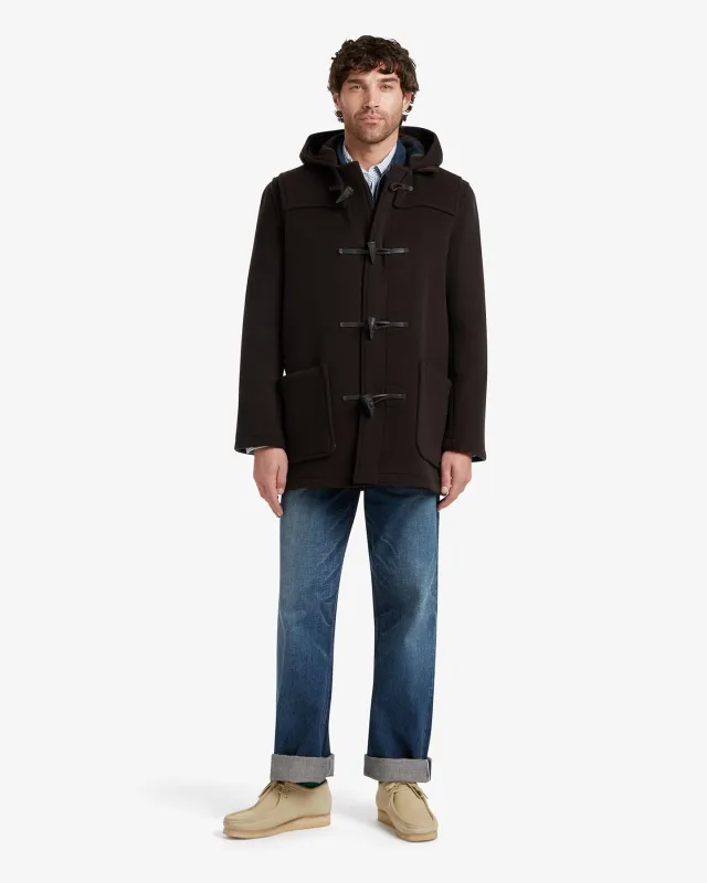 Men's Morris Mid-Length Duffle Coat Brown MacDuff Hunting made by Gloverall