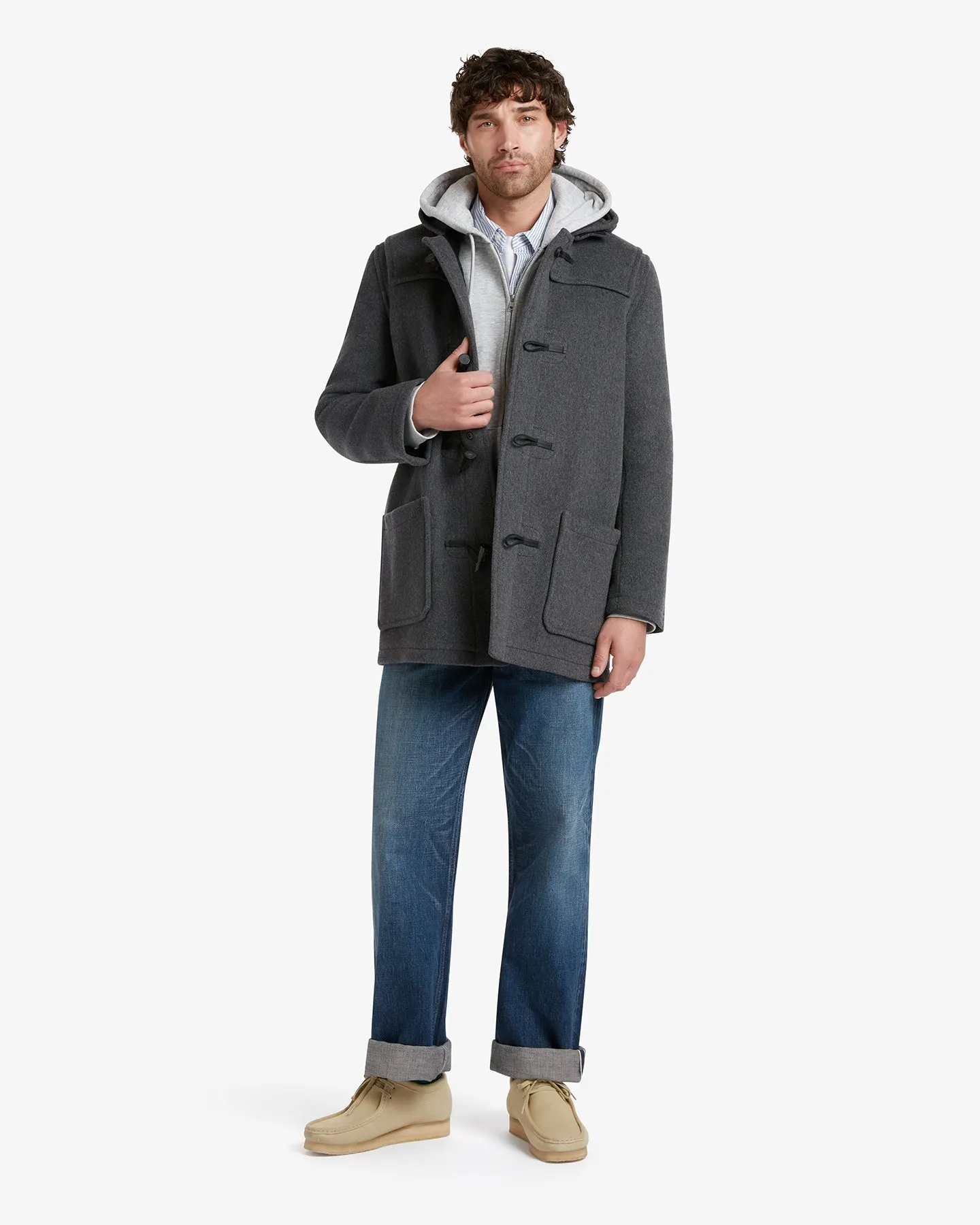 Men's Morris Mid-Length Duffle Coat Grey Black Watch sold by Gloverall product image thumbnail 2