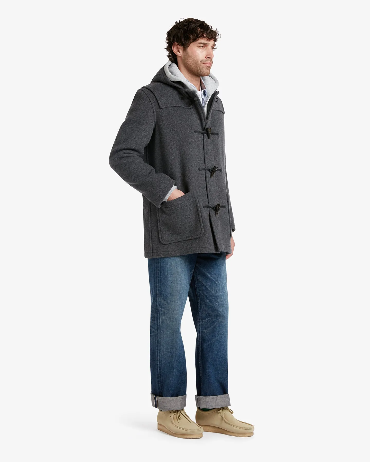 Men's Morris Mid-Length Duffle Coat Grey Black Watch sold by Gloverall product image thumbnail 3