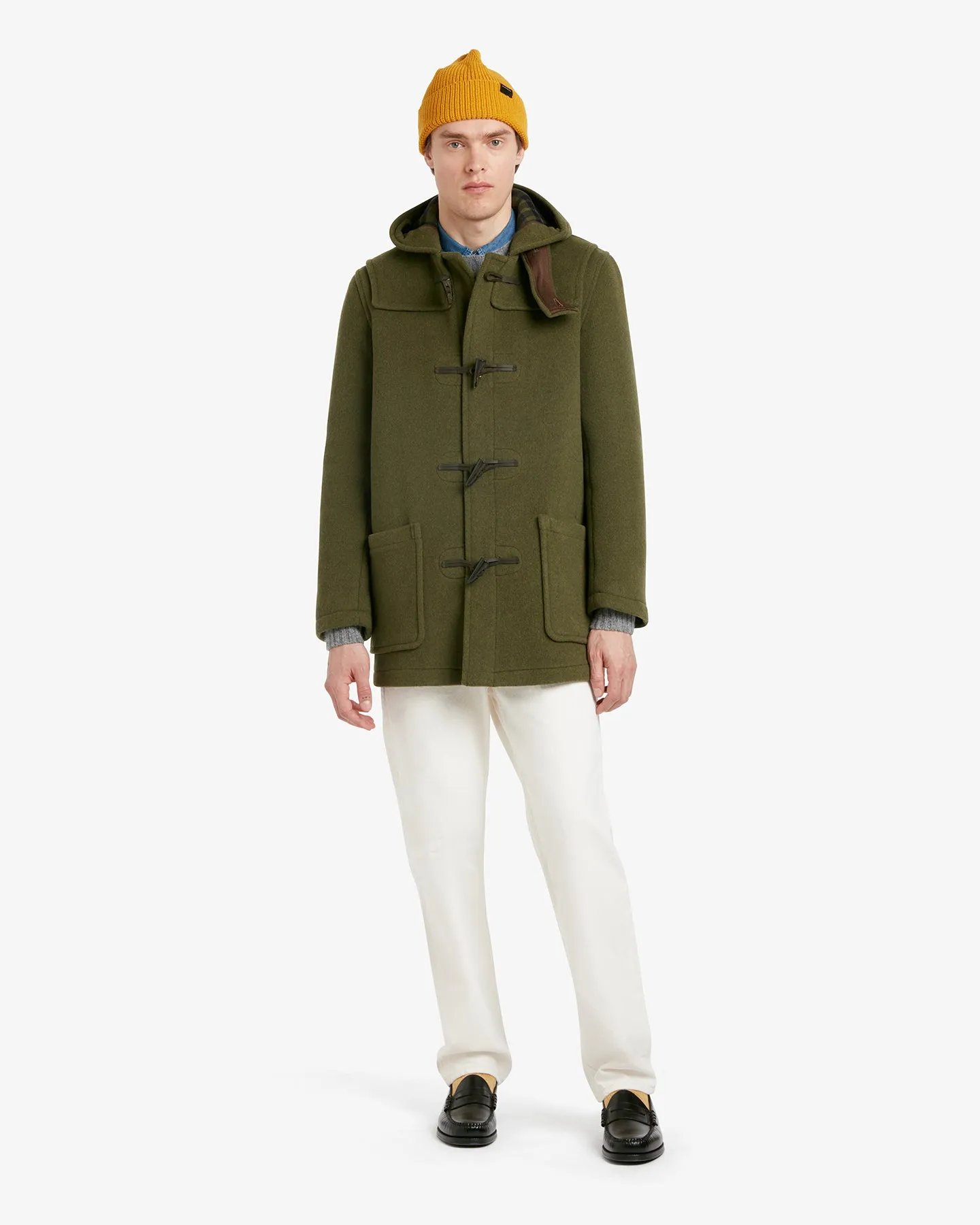 Men's Morris Mid-Length Duffle Coat Loden Check sold by Gloverall