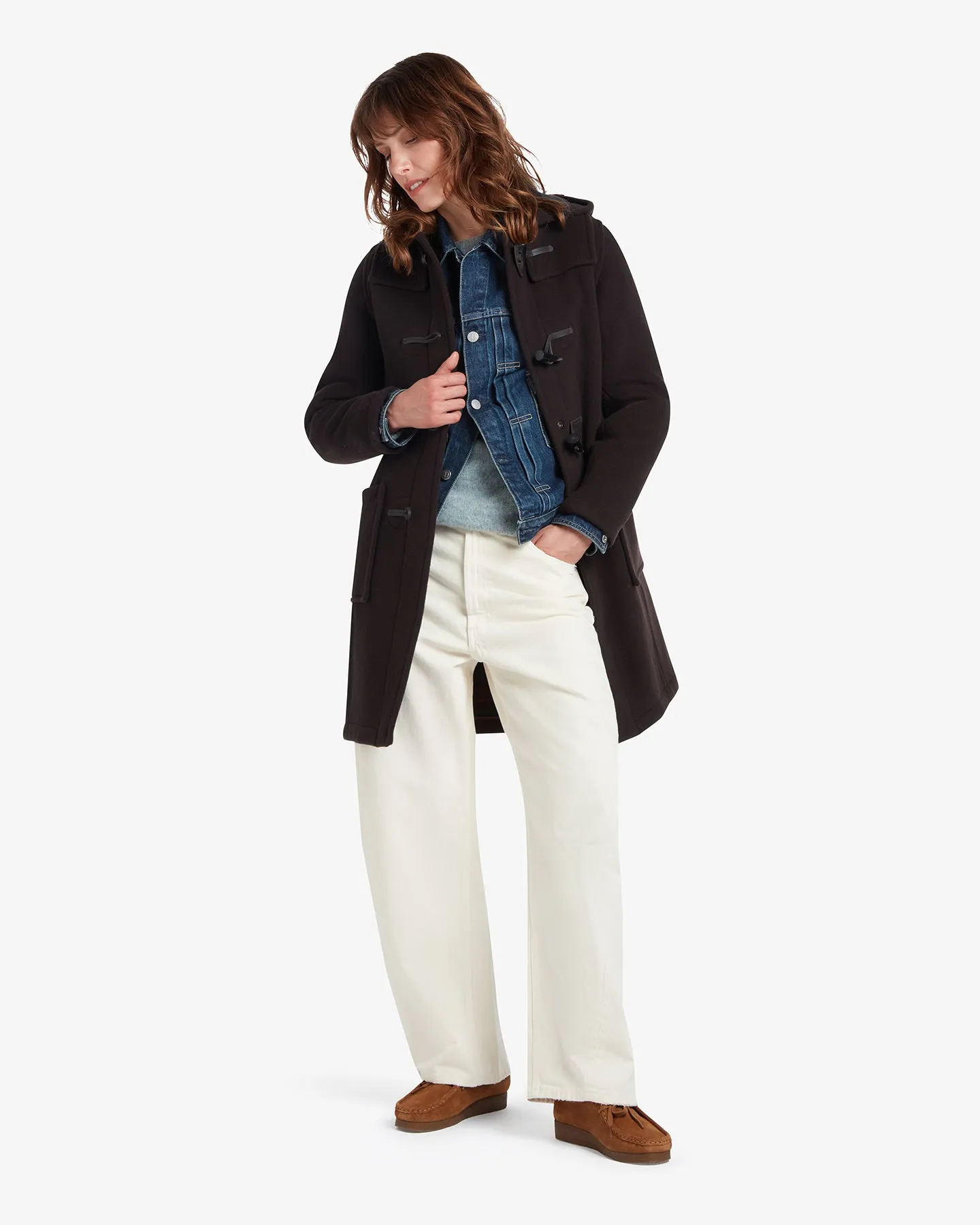 Women's Freda Long Slim Fit Duffle Coat Brown MacDuff Hunting sold by Gloverall product image thumbnail 2