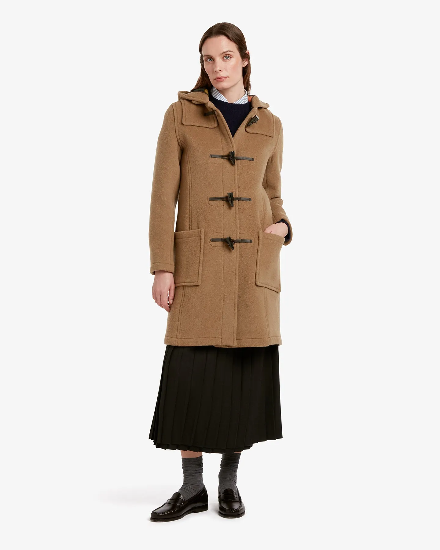 Women's Freda Long Slim Fit Duffle Coat Camel Buchanan sold by Gloverall
