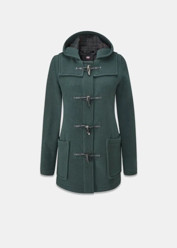 Women's Freda Short Slim Fit Duffle Coat Green made by Gloverall