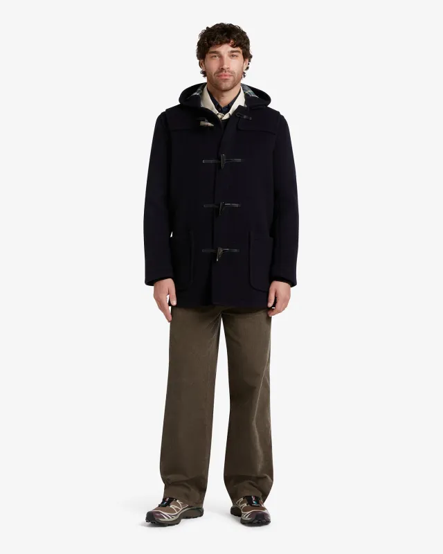 Men's Morris Mid-Length Duffle Coat Navy Dress Gordon made by Gloverall